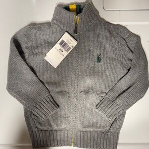 Polo by Ralph Lauren Gray Sweater with Green Accent